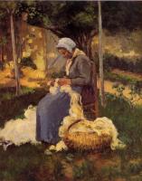 Pissarro, Camille - Peasant Woman Carding Wool